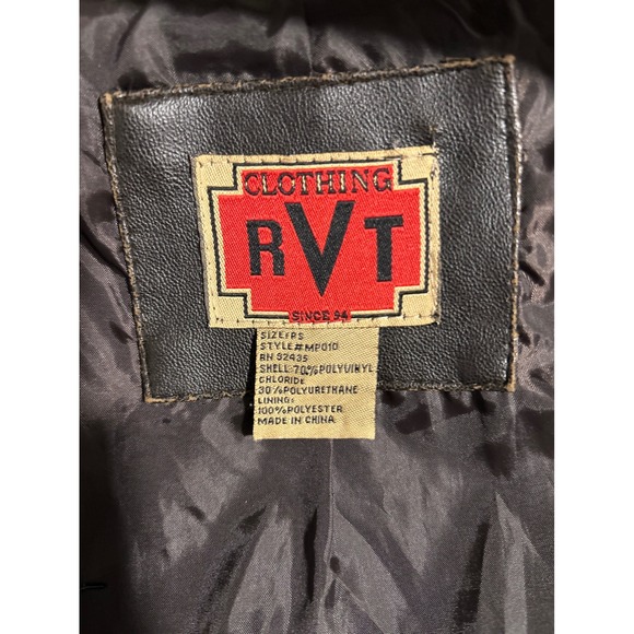 RVT Vintage Clothing Blazer Women's Jacket Brown Faux Leather Button Up Career - Picture 8 of 8